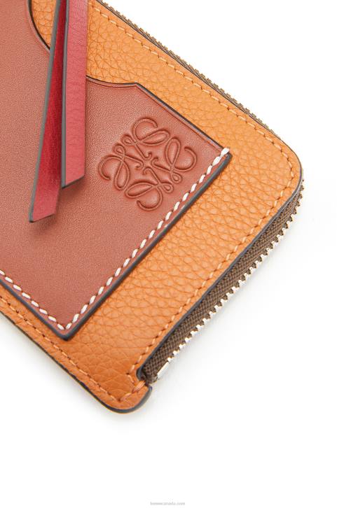 Loewe Coin cardholder in soft grained calfskin 688V1340 Women Light Caramel/Pecan
