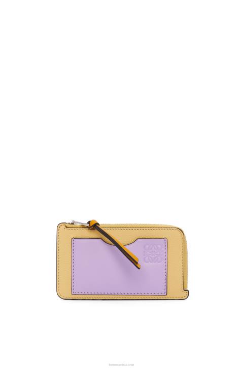 Loewe Coin cardholder in soft grained calfskin 688V1341 Women Dark Butter/Mauve