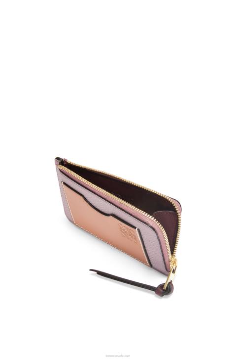 Loewe Coin cardholder in soft grained calfskin 688V1342 Women Dirty Mauve/Tan