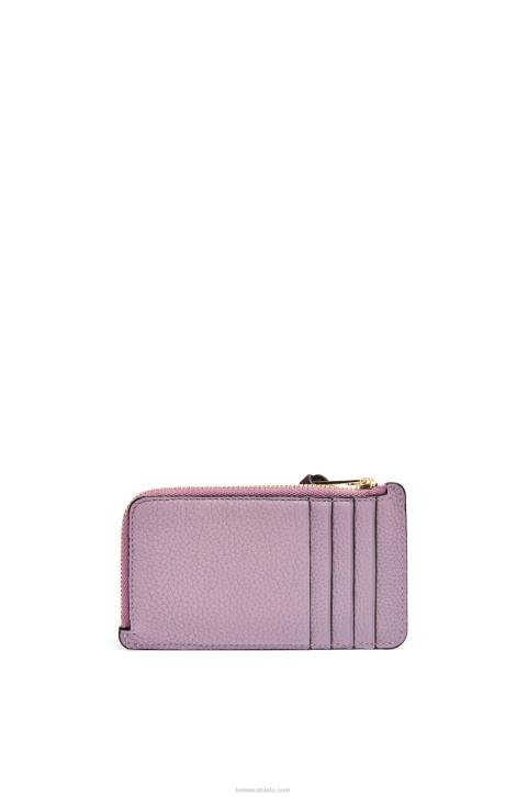 Loewe Coin cardholder in soft grained calfskin 688V1342 Women Dirty Mauve/Tan