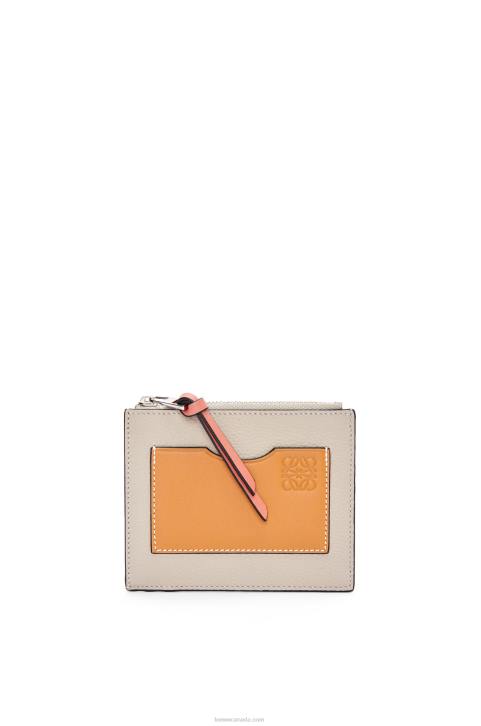 Loewe Large coin cardholder in soft grained calfskin 688V1353 Women Light Oat/Honey