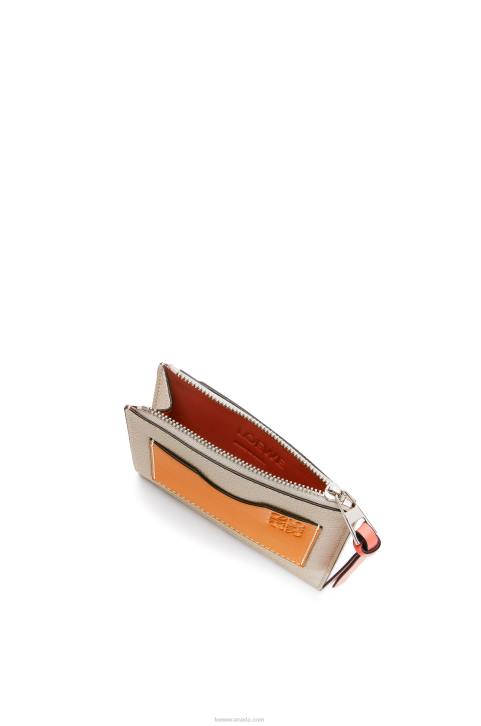 Loewe Large coin cardholder in soft grained calfskin 688V1353 Women Light Oat/Honey