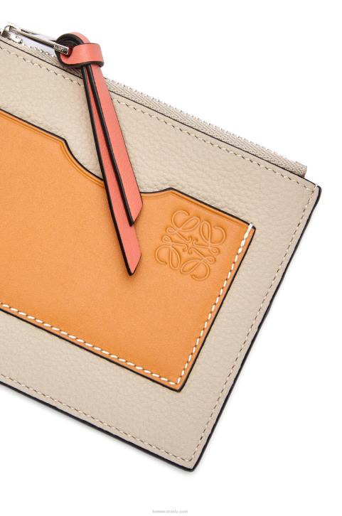 Loewe Large coin cardholder in soft grained calfskin 688V1353 Women Light Oat/Honey