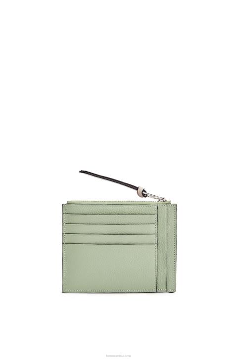 Loewe Large coin cardholder in soft grained calfskin 688V1354 Women Rosemary/Tan