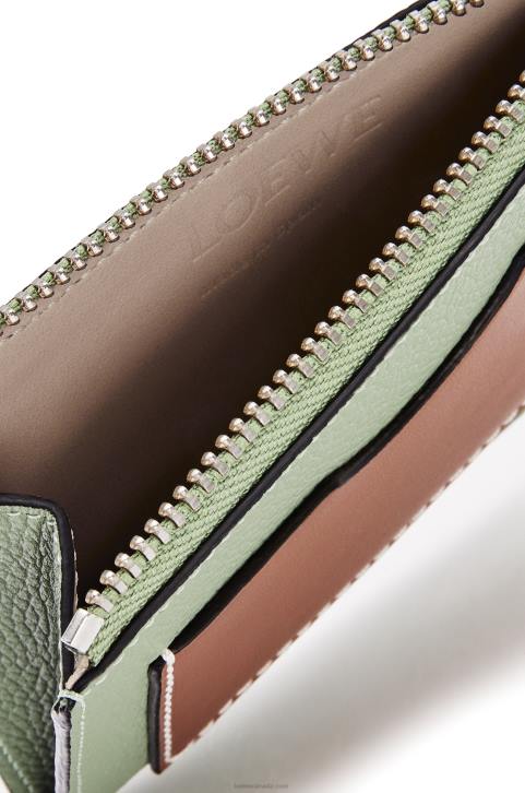 Loewe Large coin cardholder in soft grained calfskin 688V1354 Women Rosemary/Tan