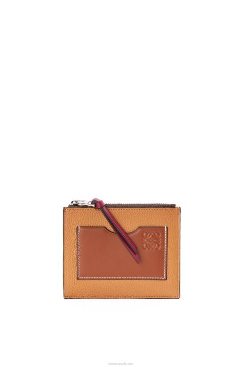 Loewe Large coin cardholder in soft grained calfskin 688V1385 Women Light Caramel/Pecan