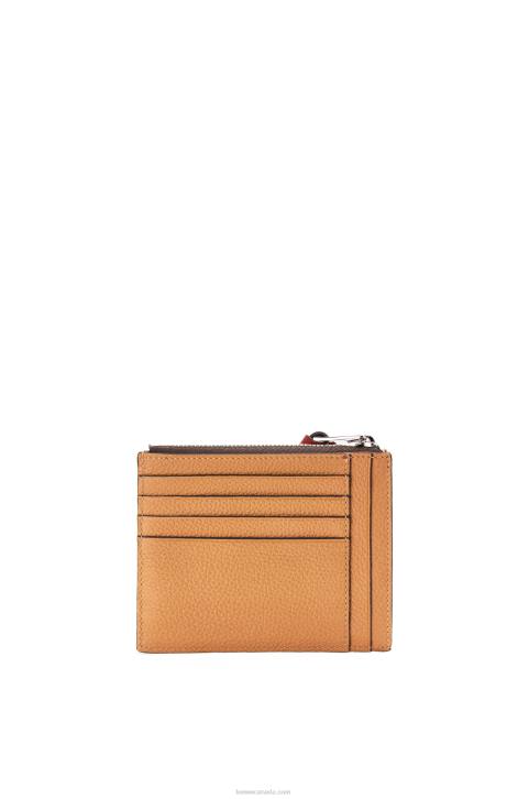 Loewe Large coin cardholder in soft grained calfskin 688V1385 Women Light Caramel/Pecan