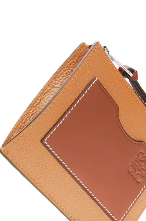 Loewe Large coin cardholder in soft grained calfskin 688V1385 Women Light Caramel/Pecan