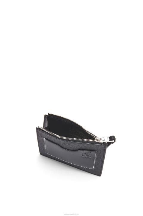 Loewe Large coin cardholder in soft grained calfskin 688V1386 Women Black