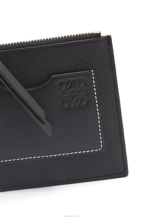 Loewe Large coin cardholder in soft grained calfskin 688V1386 Women Black