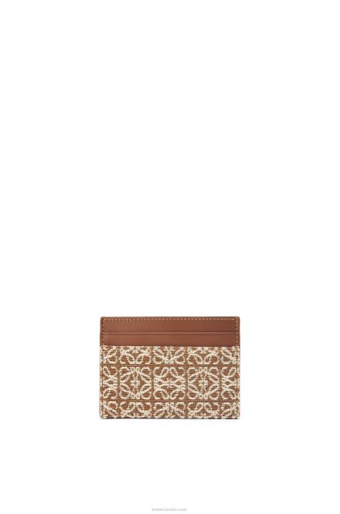Loewe Plain cardholder in jacquard and calfskin 688V1391 Women Tan/Pecan