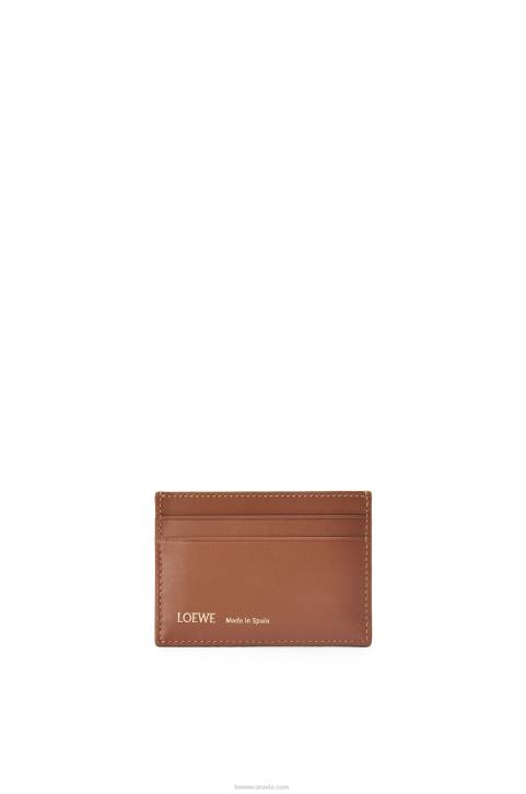 Loewe Plain cardholder in jacquard and calfskin 688V1391 Women Tan/Pecan
