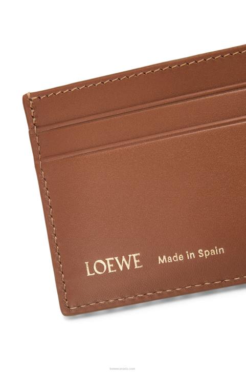 Loewe Plain cardholder in jacquard and calfskin 688V1391 Women Tan/Pecan