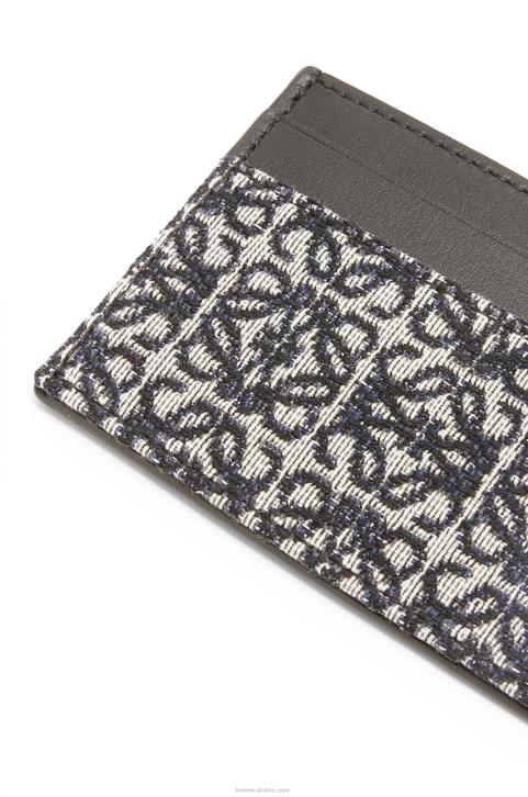 Loewe Plain cardholder in jacquard and calfskin 688V1419 Women Navy/Black