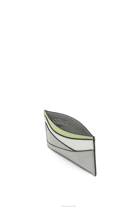 Loewe Puzzle plain cardholder in classic calfskin 688V1363 Women Ash Grey/Light Celadon