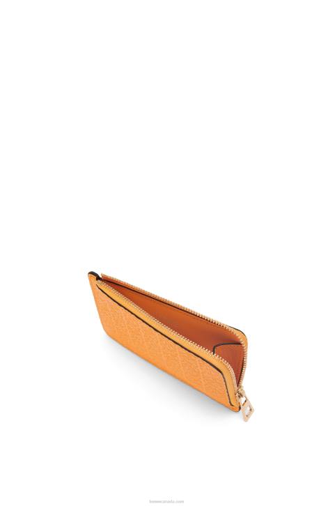 Loewe Repeat coin cardholder in embossed silk calfskin 688V1405 Women Mandarin