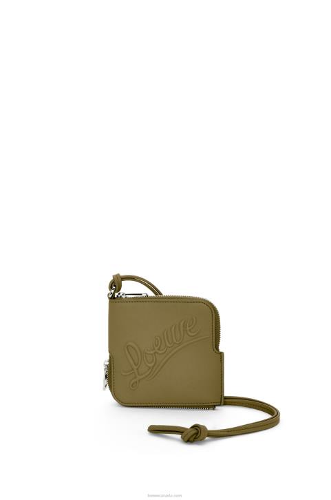 Loewe Double coin case in classic calfskin 688V1334 Women Olive