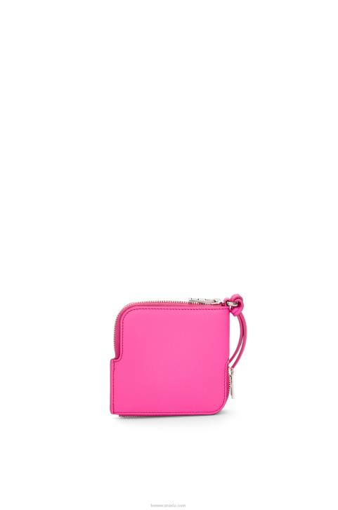 Loewe Double coin case in classic calfskin 688V1335 Women Fuchsia