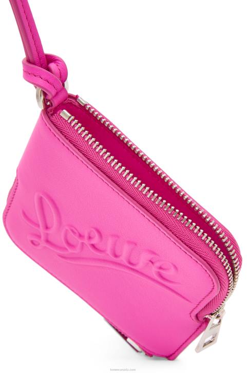 Loewe Double coin case in classic calfskin 688V1335 Women Fuchsia