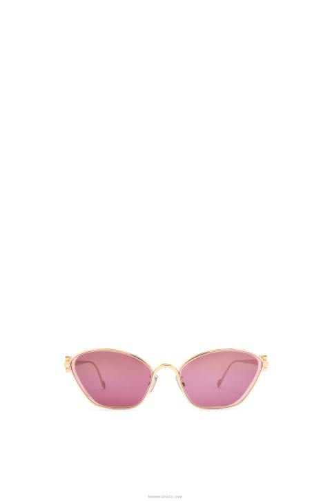 Loewe Anagram hexagonal sunglasses in metal 688V1445 Women Burgundy