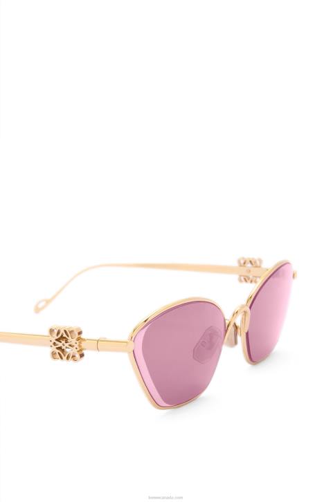 Loewe Anagram hexagonal sunglasses in metal 688V1445 Women Burgundy