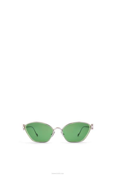 Loewe Anagram hexagonal sunglasses in metal 688V1446 Women Dark Green