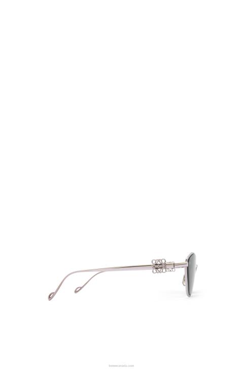 Loewe Anagram hexagonal sunglasses in metal 688V1446 Women Dark Green