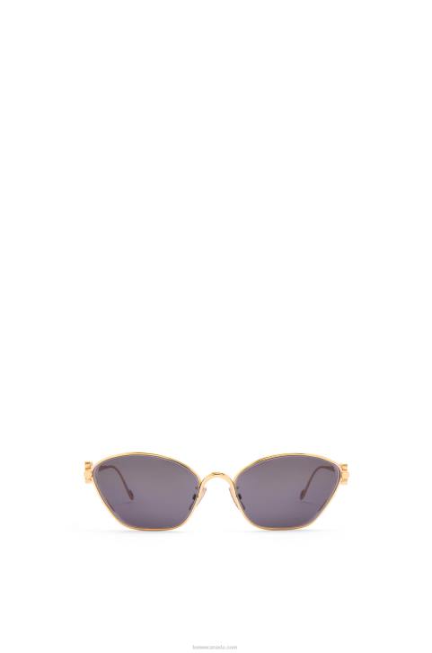 Loewe Anagram hexagonal sunglasses in metal 688V1447 Women Smoke/Moka