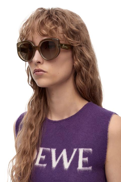 Loewe Butterfly sunglasses in acetate 688V1496 Women Brown Green