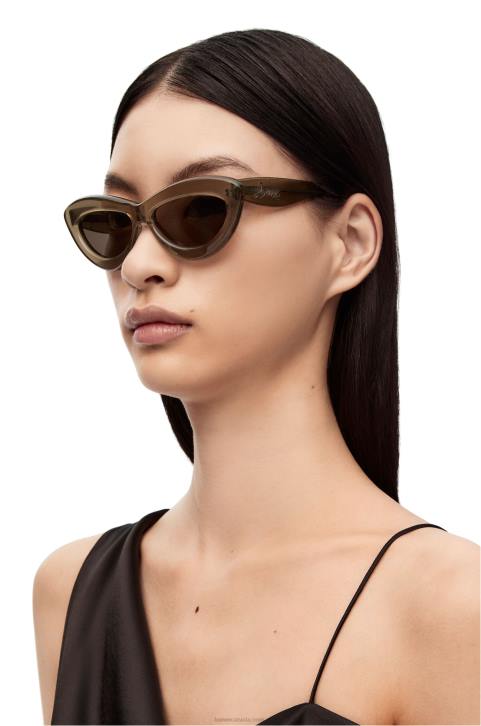 Loewe Cateye sunglasses in acetate 688V1498 Women Brown Green