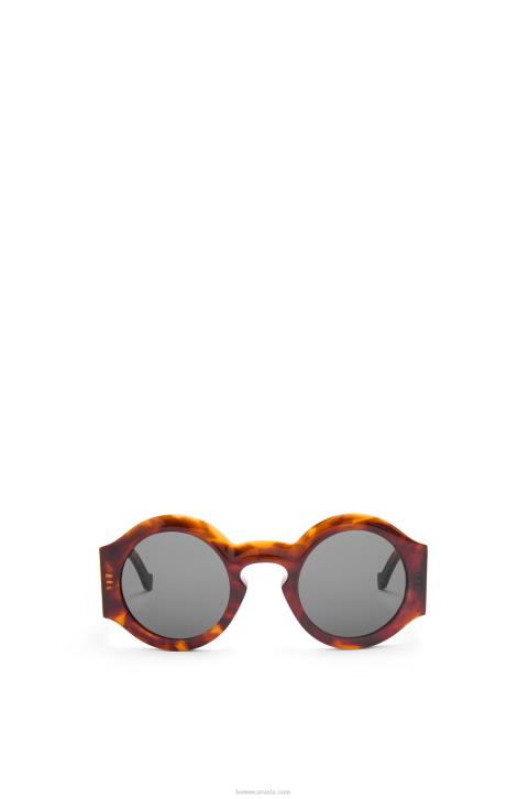 Loewe Curved sunglasses in acetate 688V1441 Women Flamed Havana