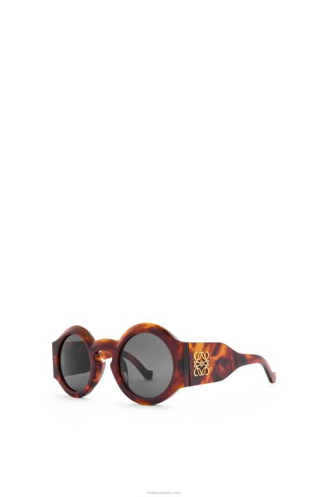 Loewe Curved sunglasses in acetate 688V1441 Women Flamed Havana