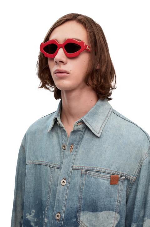 Loewe Flame sunglasses in acetate 688V1467 Women Shiny Red