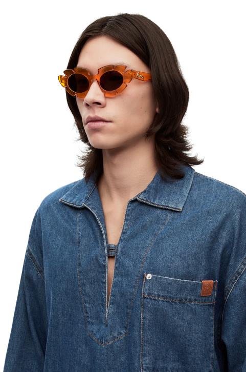 Loewe Flower sunglasses in injected nylon 688V1461 Women Transparent Orange