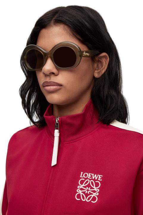 Loewe Half moon sunglasses in acetate 688V1497 Women Khaki Green
