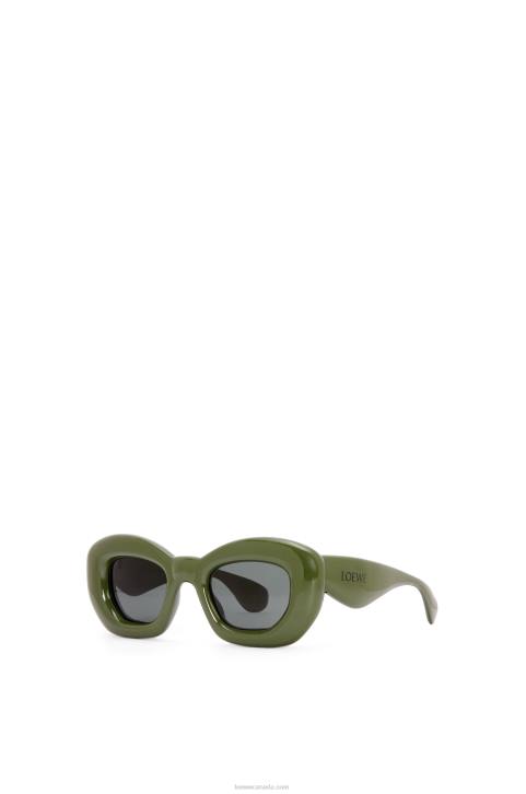 Loewe Inflated butterfly sunglasses in nylon 688V1453 Women Dark Green