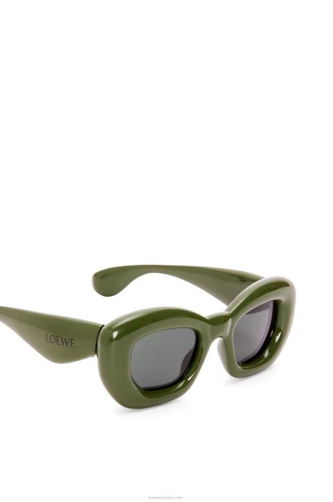 Loewe Inflated butterfly sunglasses in nylon 688V1453 Women Dark Green