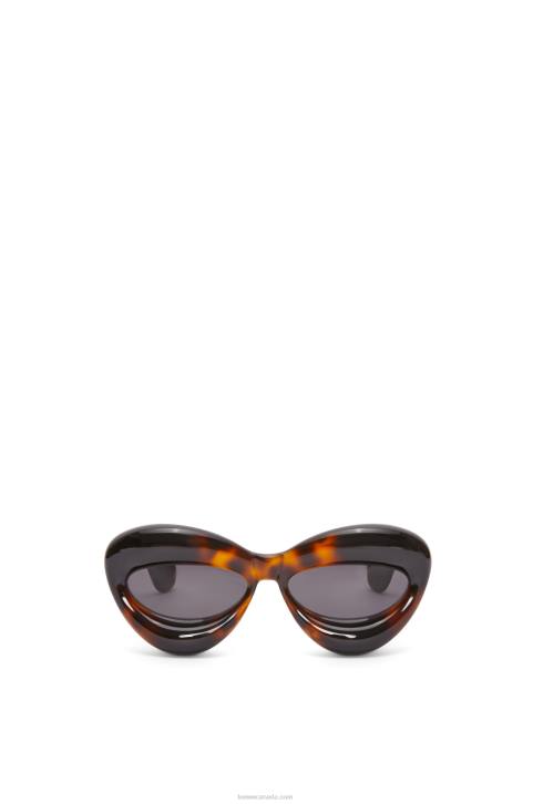Loewe Inflated cateye sunglasses in nylon 688V1422 Women Havana