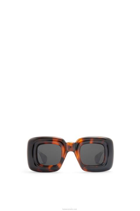 Loewe Inflated rectangular sunglasses in nylon 688V1469 Women Havana
