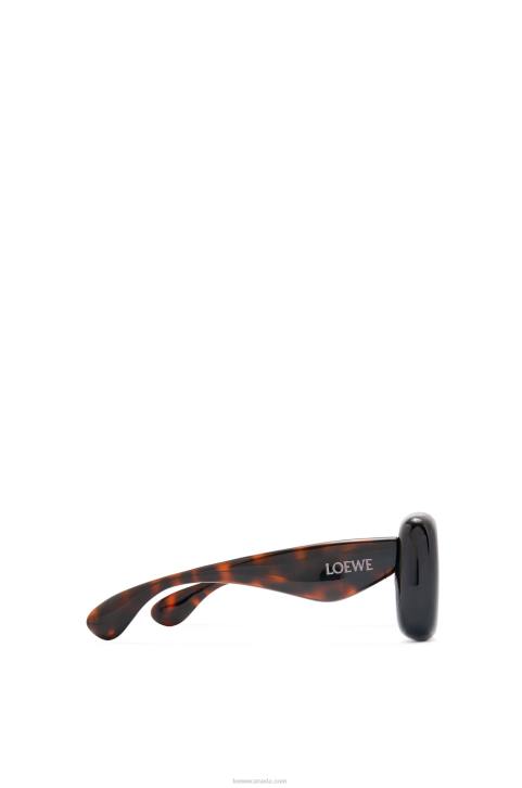Loewe Inflated rectangular sunglasses in nylon 688V1469 Women Havana