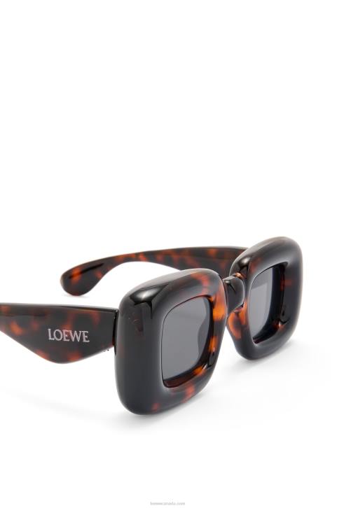 Loewe Inflated rectangular sunglasses in nylon 688V1469 Women Havana