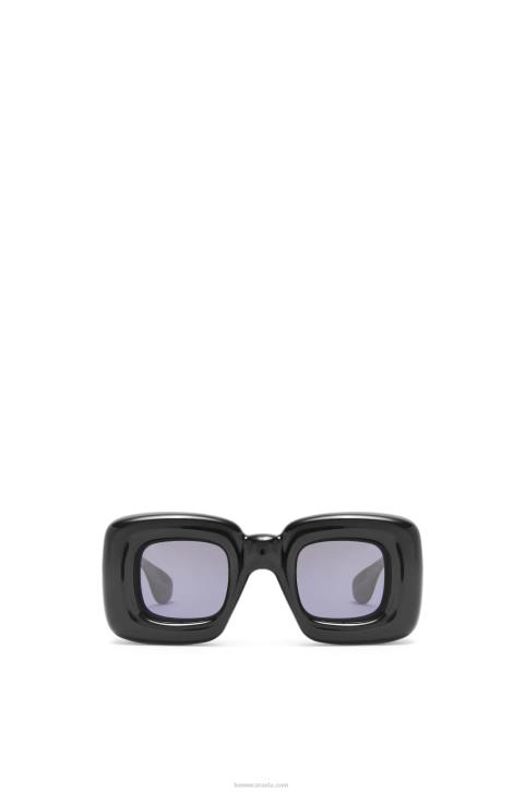 Loewe Inflated rectangular sunglasses in nylon 688V1470 Women Black