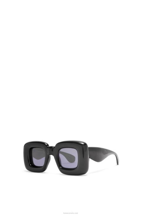 Loewe Inflated rectangular sunglasses in nylon 688V1470 Women Black