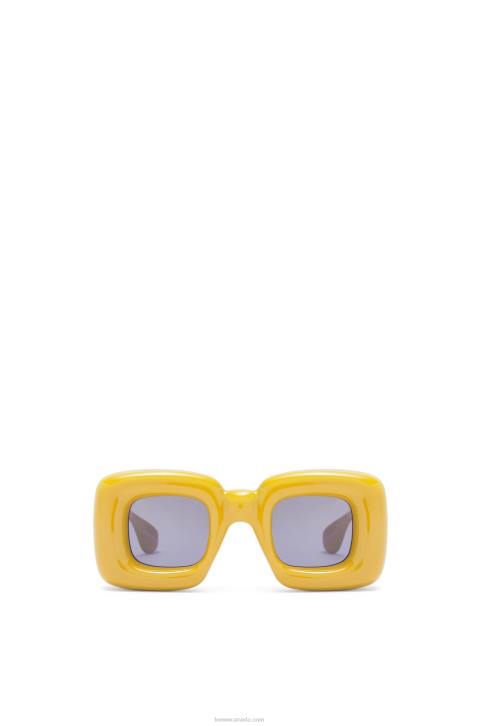 Loewe Inflated rectangular sunglasses in nylon 688V1501 Women Yellow
