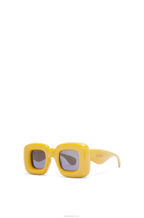 Loewe Inflated rectangular sunglasses in nylon 688V1501 Women Yellow