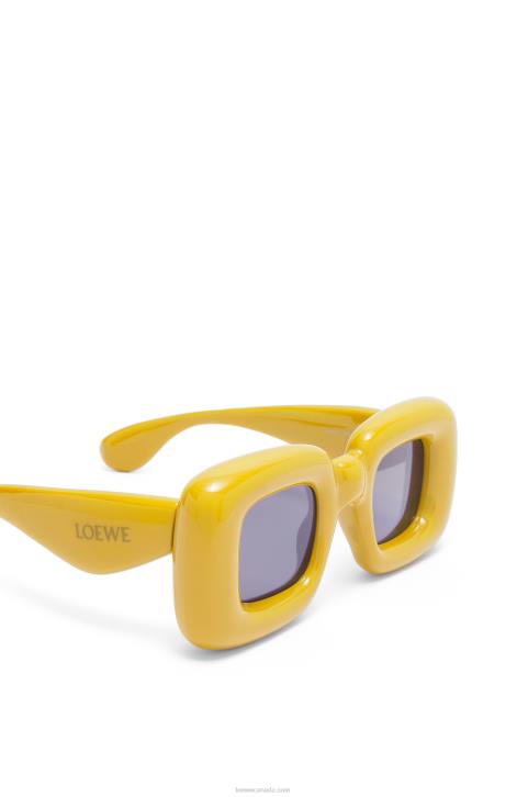 Loewe Inflated rectangular sunglasses in nylon 688V1501 Women Yellow