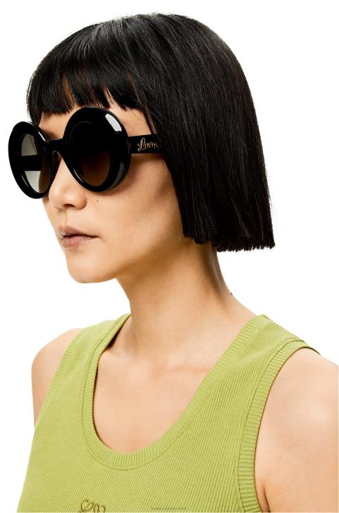 Loewe Oversized round sunglasses in acetate 688V1481 Women Black
