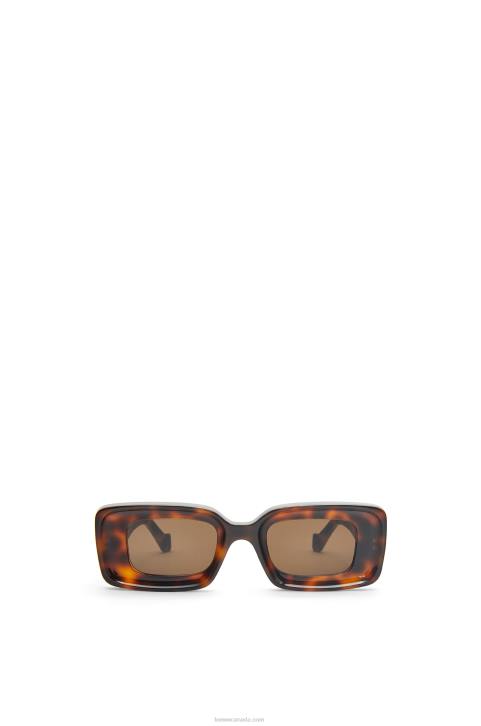 Loewe Rectangular sunglasses in acetate 688V1425 Women Havana