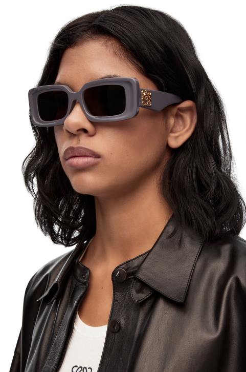 Loewe Rectangular sunglasses in acetate 688V1477 Women Dusty Lilac