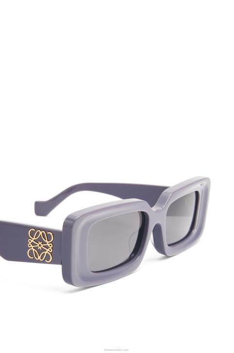Loewe Rectangular sunglasses in acetate 688V1477 Women Dusty Lilac